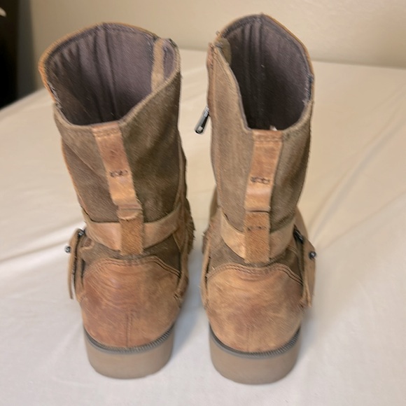 NEW Teva Zip Closure Camel Leather Suede Ankle Boots Women’s Size 6 - Picture 3 of 16